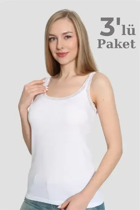 Angelino Lingerie ayollar uchun 3 dona yupqa ipli Dantel atletlar to'plami - 1