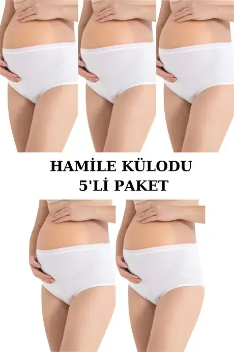 Angelino Lingerie Ayollar uchun paxta va spandexdan tayyorlangan, baland bel, oq rangli, homiladorlik va tugʻruqdan keyingi ayollar uchun qulay ichki shim 2 ta paketda - BÜYÜKBEDENIZ