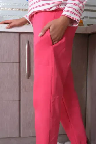 Angelino Lingerie ayollar uzoq yengli 3 tolali triko pijama to'plami 4179 - 4