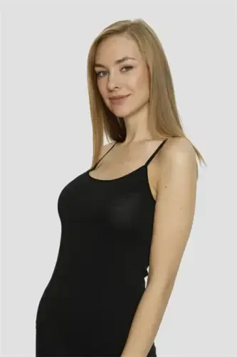 Angelino Lingerie Women's Black Lacey Spaghetti Strap Tank Top 3-Pack - 3