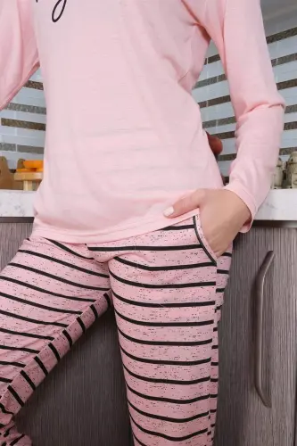 Angelino Lingerie Women's Jersey Long Sleeve Pajama Set 4190 - 2