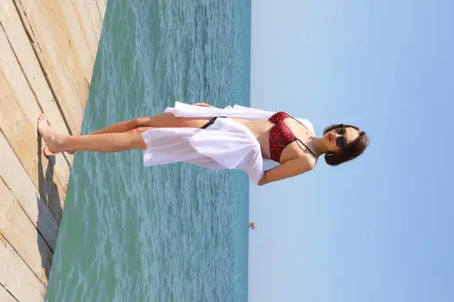 Angelino Lingerie Women's Kimono Pareo Beach Dress White 38049 - 8