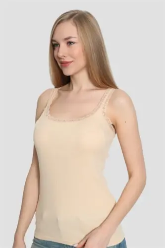 Angelino Lingerie Women's Nude Lace Spaghetti Strap Cami 3-Pack - 3