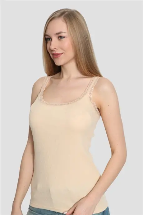 Angelino Lingerie Women's Nude Lace Spaghetti Strap Cami 3-Pack - 3