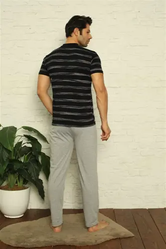 Angelino Men's Black 3-Piece Pajama Set 6823 - 5