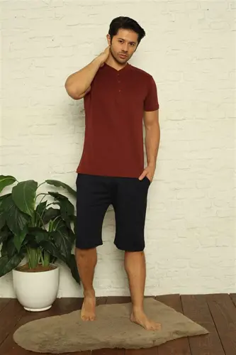 Angelino Men's Burgundy 3-Piece Pajama Set 6824 - 8