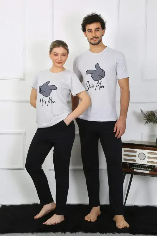 Angelino Men's Cotton Knit Pajama Set, Grey 50126. Single Set Price. - BÜYÜKBEDENIZ