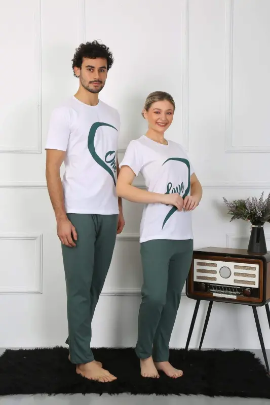 Angelino Men's Cotton Knit Pajama Set White 50127 Single Set Price - 2