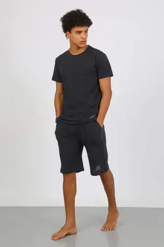 Angelino Men's Cotton Lacoste Capri Pajama Set Smoked 6872 - 1