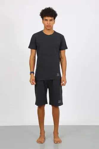 Angelino Men's Cotton Lacoste Capri Pajama Set Smoked 6872 - 4