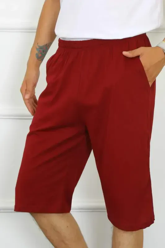 Angelino Men's Cotton Lacoste Capri Pants Burgundy 27554 - 3