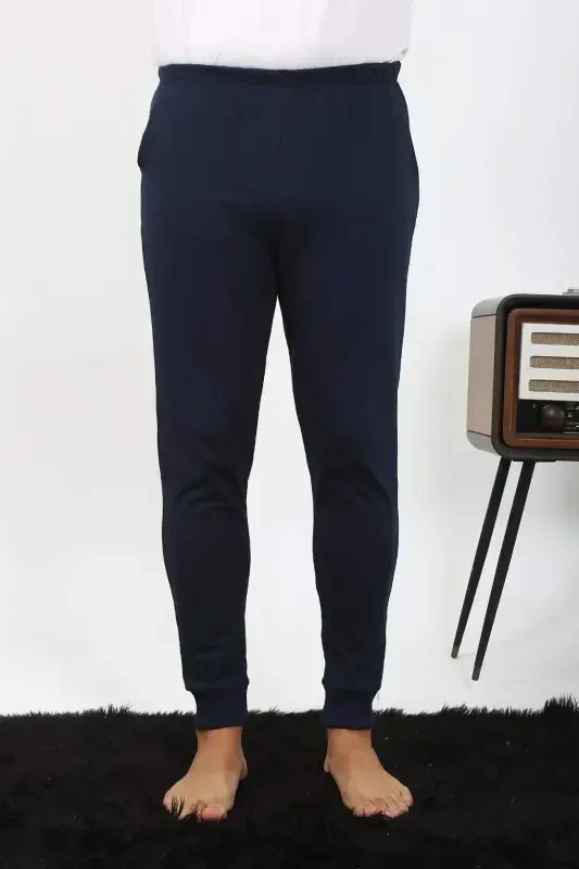 Angelino Men's Cotton Single Bottom Pajamas Navy 27551 - 16