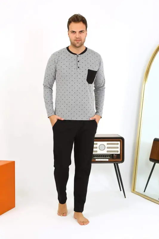Angelino Men's Long Sleeve Cotton Fume Pajama Set 6861 - 20
