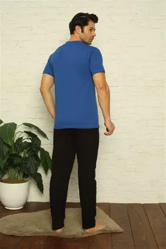 Angelino Men's Sax V-Neck 3-Piece Pajama Set 6822 - 12