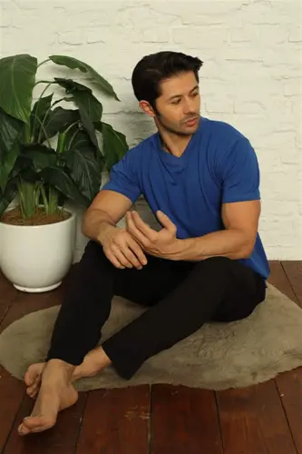 Angelino Men's Sax V-Neck 3-Piece Pajama Set 6822 - BÜYÜKBEDENIZ (1)