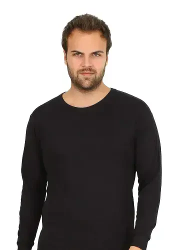 Angelino Men's Thermal Top Winter Base Layer Black 6869 - 1