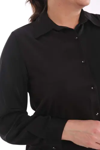 Angelino Plus Size Basic Black Shirt - 6