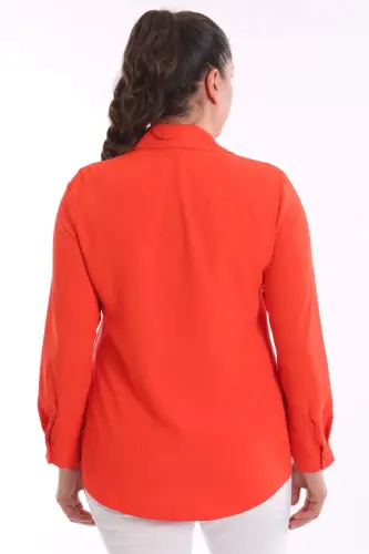 Angelino Plus Size Basic Coral Shirt - 6