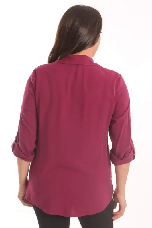 Angelino Plus Size Cherry Stone Printed Woven Shirt - 5