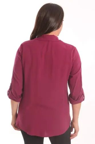 Angelino Plus Size Cherry Stone Printed Woven Shirt - 5