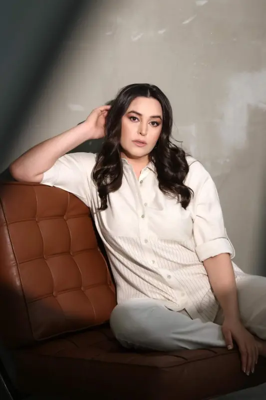Angelino Plus Size Dropped Shoulder Striped Mink Shirt - 2