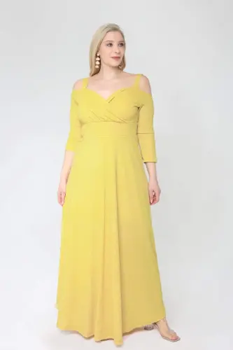 Angelino Plus Size Elastic Shoulders Strapless Long Lining Ball Gown 1629 - 5