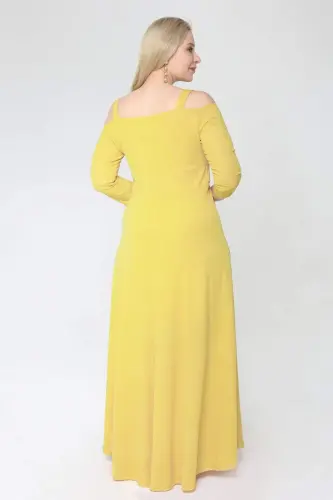 Angelino Plus Size Elastic Shoulders Strapless Long Lining Ball Gown 1629 - 6