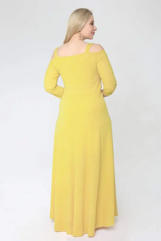 Angelino Plus Size Elastic Shoulders Strapless Long Lining Ball Gown 1629 - 6