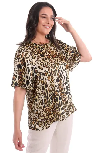Angelino Plus Size Leopard Print Blouse - 5