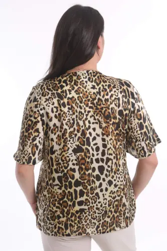 Angelino Plus Size Leopard Print Blouse - 7