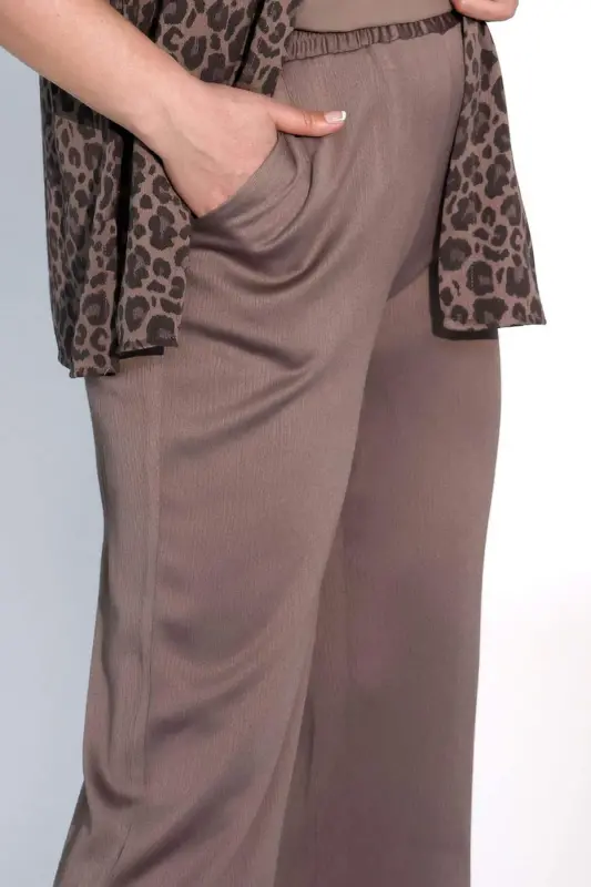 Angelino Plus Size Mink Waist Elastic Pants - 3