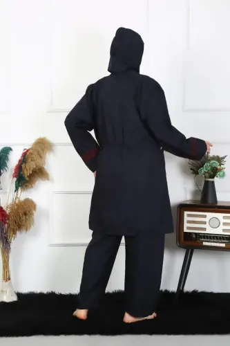 Angelino Plus Size Modest Swimsuit 7XL-8XL-9XL-10XL Navy Blue 55010 - 4