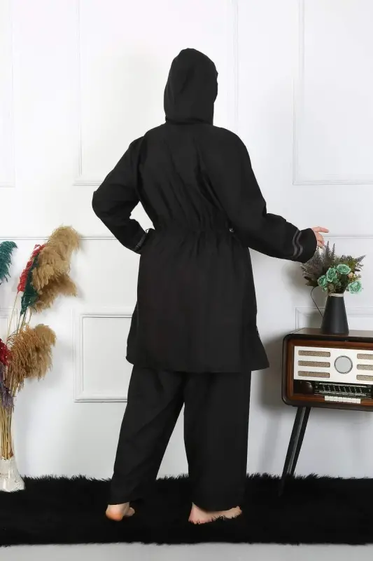 Angelino Plus Size Modest Swimwear 7XL-8XL-9XL-10XL Black 55010 - 4