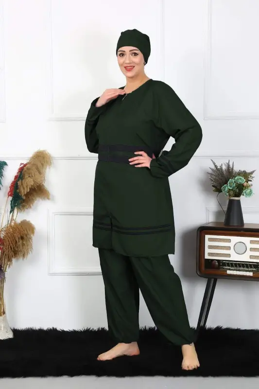 Angelino Plus Size Muslim Swimsuit Sizes 60-62-64-66 Khaki 55015 - 3