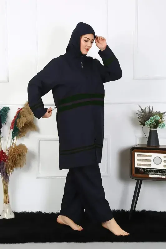 Angelino Plus Size Muslim Swimsuit Sizes 60-62-64-66 Navy Blue 55015 - 1