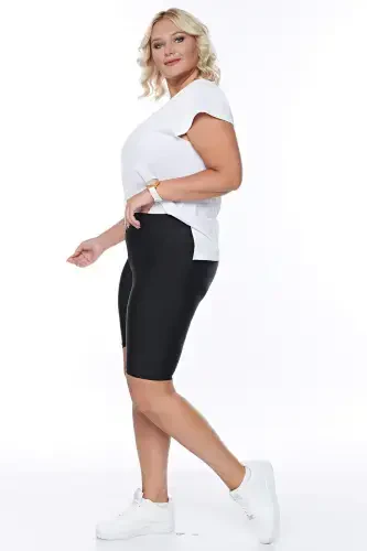 Angelino Plus Size Shiny Disco Short Leggings 24652 - 6