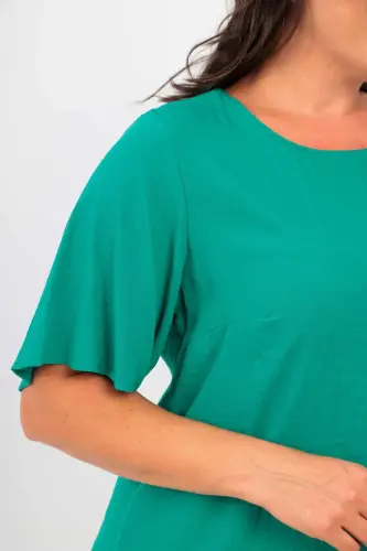 Angelino Plus Size Short Sleeve Green Dress - 4