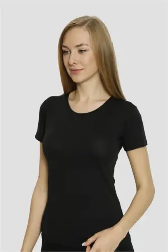 Angelino qora likrali yumaloq yoqali futbolka 2 to'plam - 3