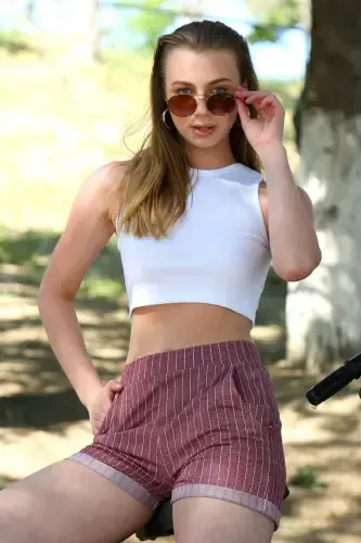 Angelino Shorts Crop Burgundy Set 26550 - 10