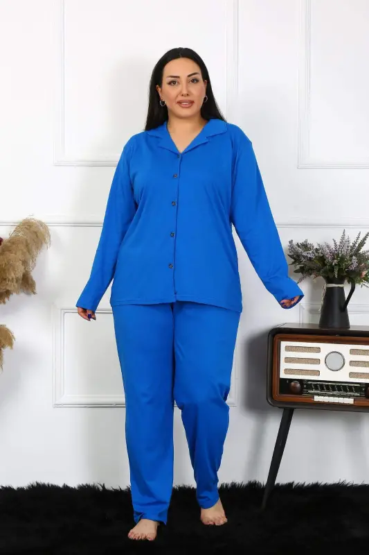 Angelino Sleepwear Women's Plus Size Cotton Pocket Button Saks Pajama Set 202401 - 6