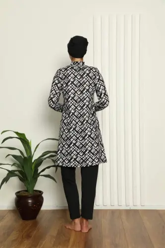 Angelino Tam Tesettür Dijital Desenli Mayo 31037 - 5