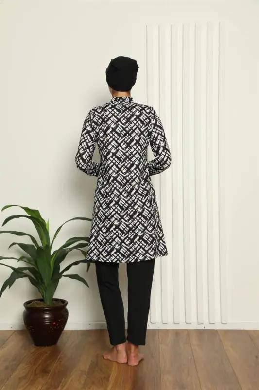 Angelino Tam Tesettür Dijital Desenli Mayo 31037 - 5