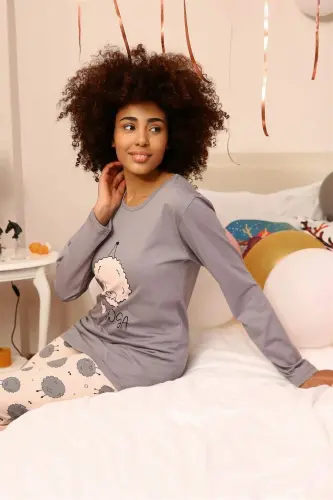 Angelino Underwear ayollar uzun qoʻlli penye pijama toʻplami 4186 - 5