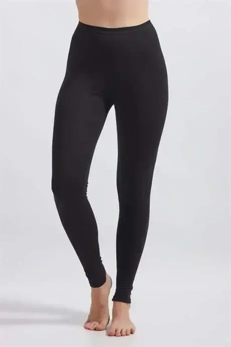 Angelino Underwear Women's Black Cotton Lycra Leggings - 1