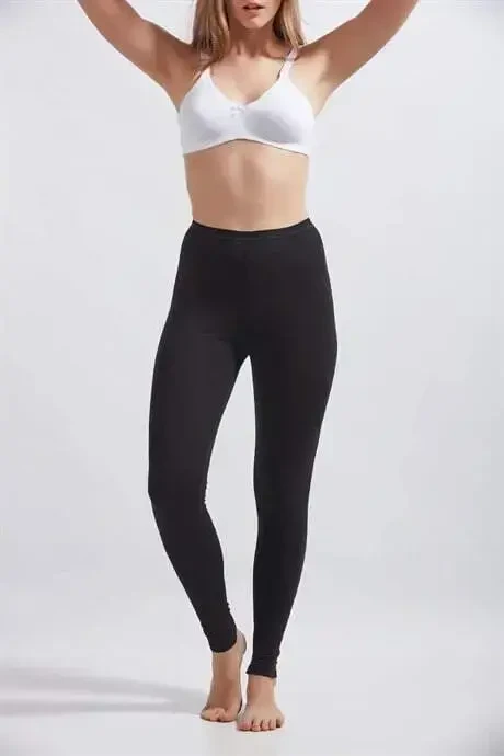 Angelino Underwear Women's Black Cotton Lycra Leggings - 2