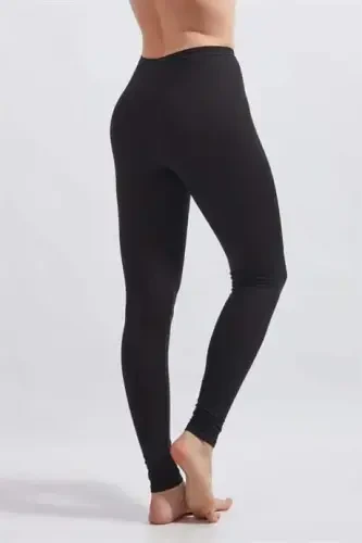 Angelino Underwear Women's Black Cotton Lycra Leggings - 3