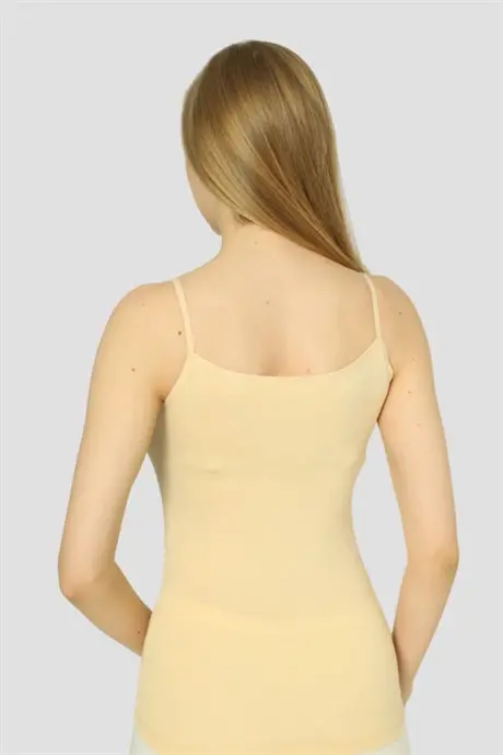 Angelino Underwear Women's Button-Down Tank Top Nude Lycra Spaghetti Straps 2-Pack - 5