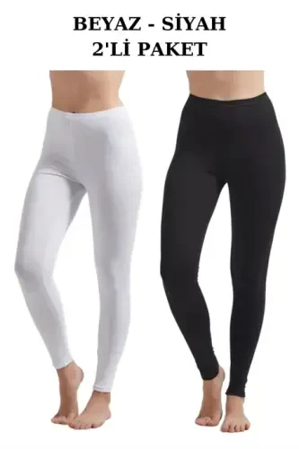 Angelino Underwear Women's Colored Cotton Lycra Leggings 2-Pack - 1