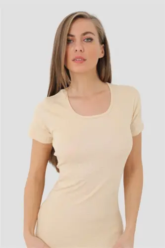 Angelino Underwear Women's Rib Ten Round Neck T-shirt 2 Pack - BÜYÜKBEDENIZ (1)