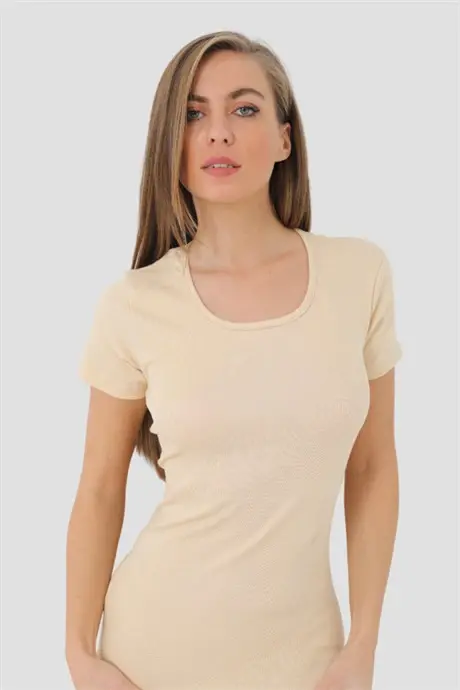 Angelino Underwear Women's Rib Ten Round Neck T-shirt 2 Pack - 2